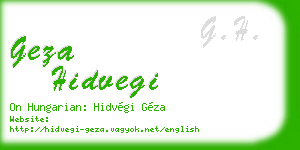 geza hidvegi business card